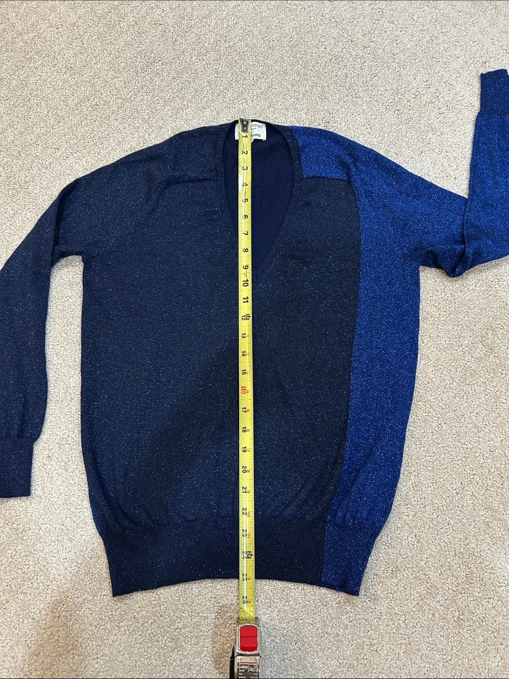 Eric Bompard x Printemps Cashmere Metallic Asymmetric Sweater S